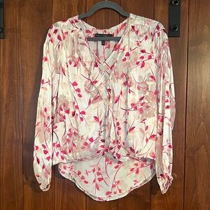 White House Black Market - Pink and White Floral Blouse